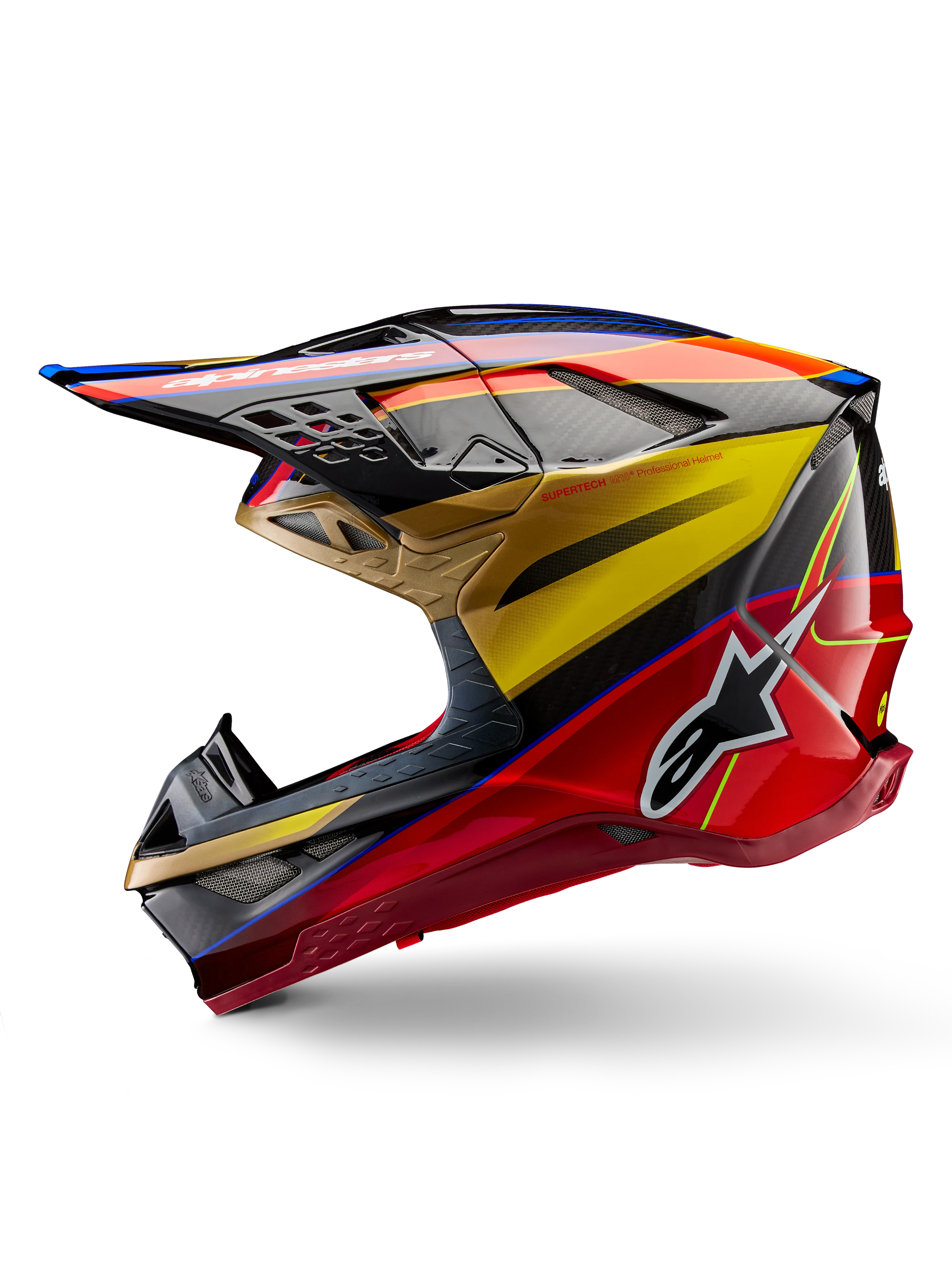 Supertech M10 Era ECE 22.06 Helmet Gold Yellow Rio Red Glossy - Image 4