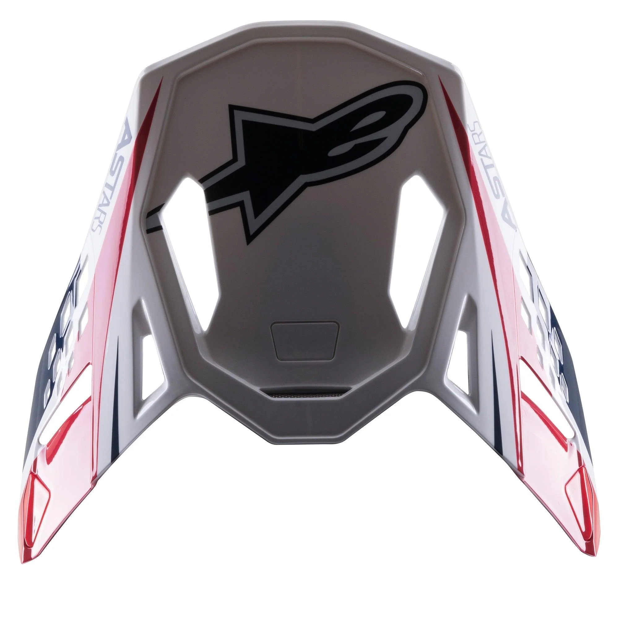 Supertech M10 Carbon Meta2 White Red Blue Glossy Visor - Image 2